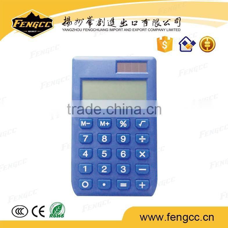 12 digit Rubber two way power transparent pocket calculator