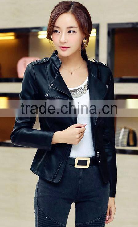 leather jacket women 2015 spring women leather clothing outerwear jackets and coats ladies leather coat