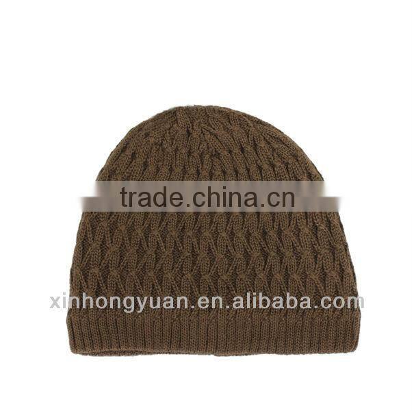 custom fashion warm knitted winter earflaps hats for men