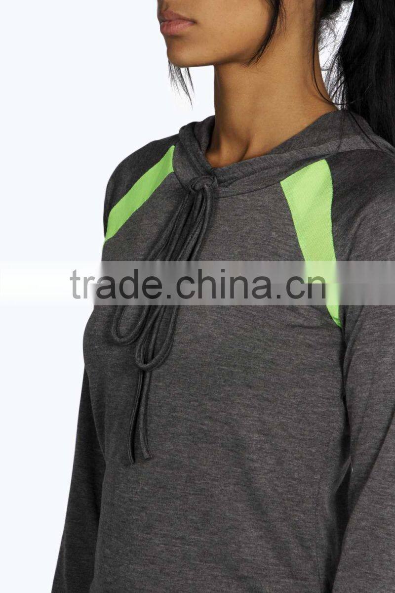 Women fashion sport wear hoodies/grey blank hoodies/trainning hoodies for women