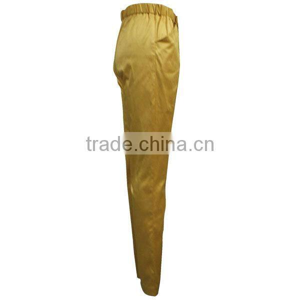 yellow color smocked waist hot pants girls with slim fit