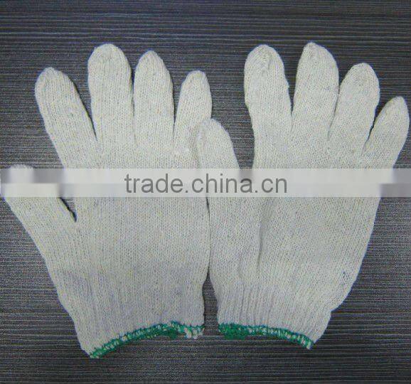cotton gloves/recycled yarn knitted cotton gloves
