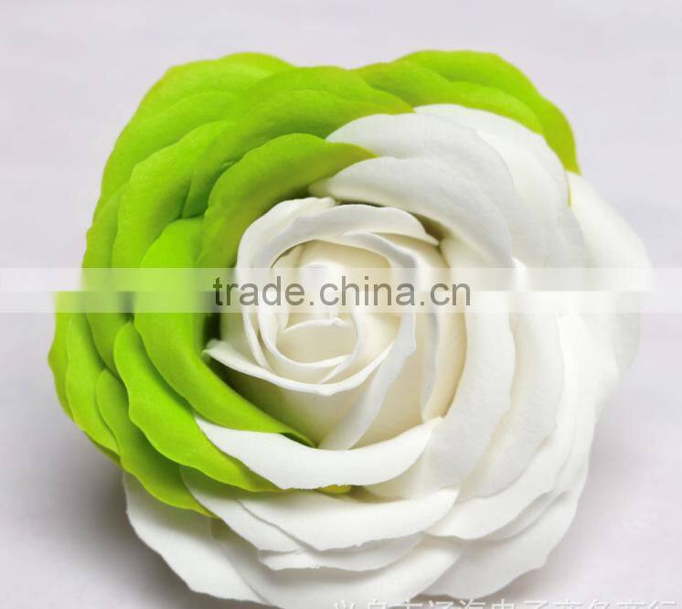 Wholesale Colorful big rose flower two - tone rose diy artificial soap flower