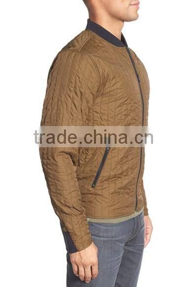 OEM Men'S Clothing Lightweight Nylon Custom Quilted Bomber Jacket