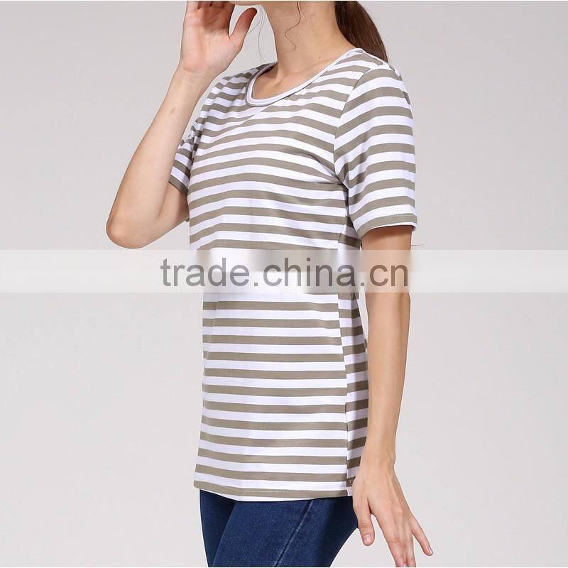 Wild Short Sleeve Nursing Clothes Small Fresh Breastfeeding Clothing Cotton Maternity Mother Outdoor Tops