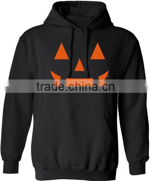 High quality orange and black 100% polyester custom Halloween printing t shirt and hoodies
