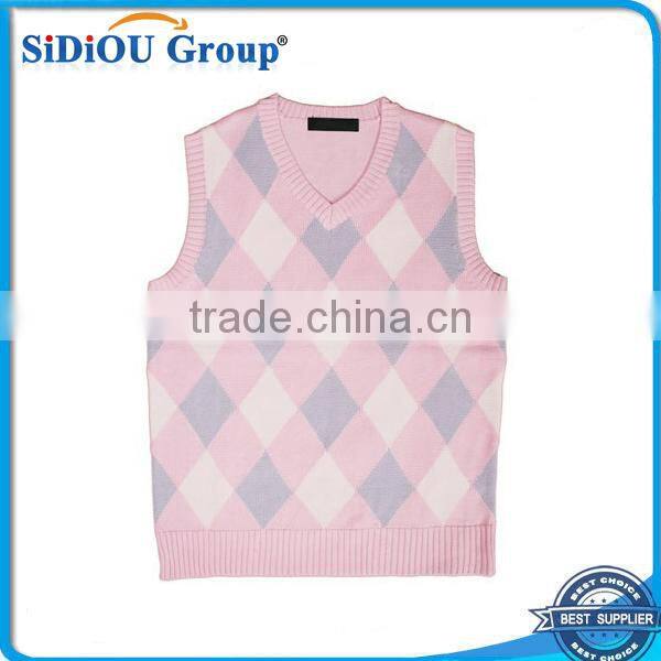 Wholesale Knit Pink Cool Sweater Vests