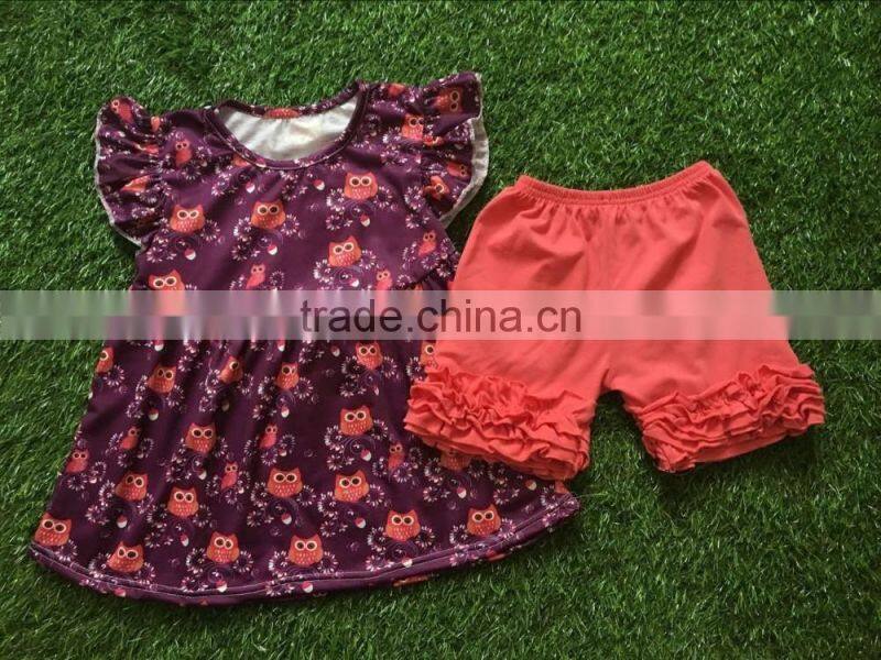 new design Baby 2 Pcs Outfit Girls Clothing Set Kids summer boutique children Clothes Set Long Sleeve red Dress Top And Pant Set