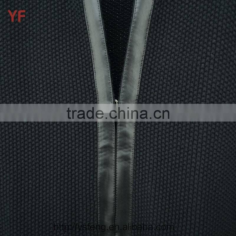 Fashion Knit Leather Sweater For Women