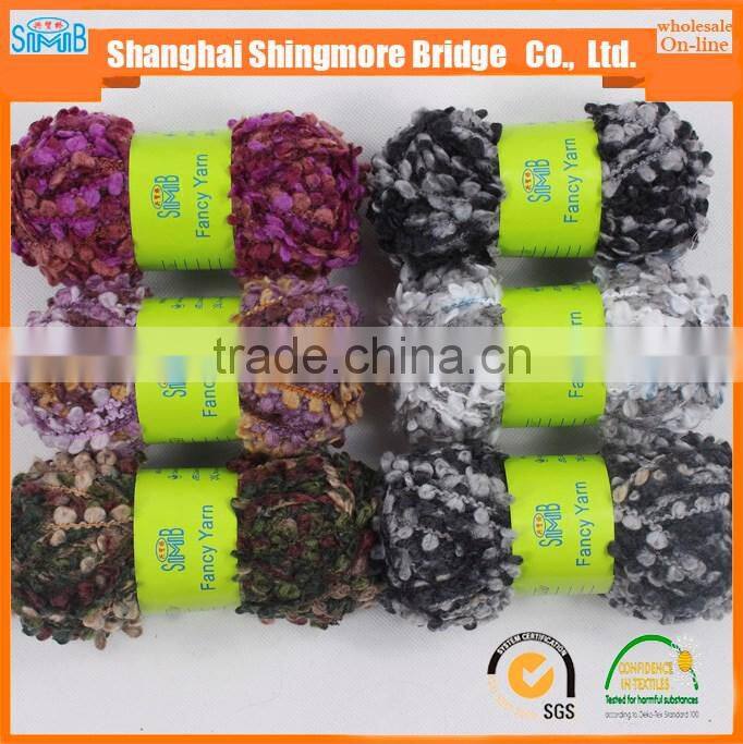 alibaba chiina fancy yarn supplier cheap sales high standard 100% polyester boucle yarn with balls for knitting