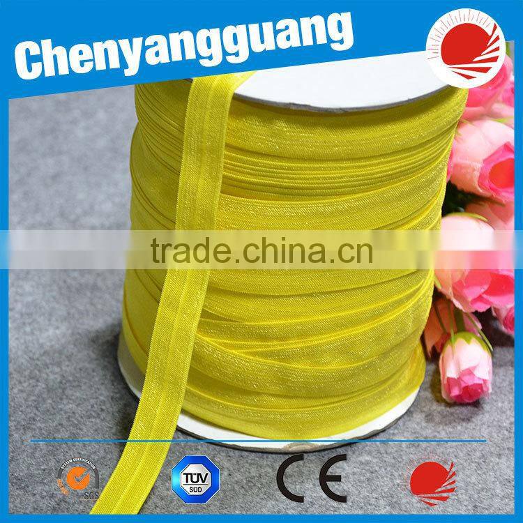 New Design Shining Fold Over Elastic Trim For Hair Ties