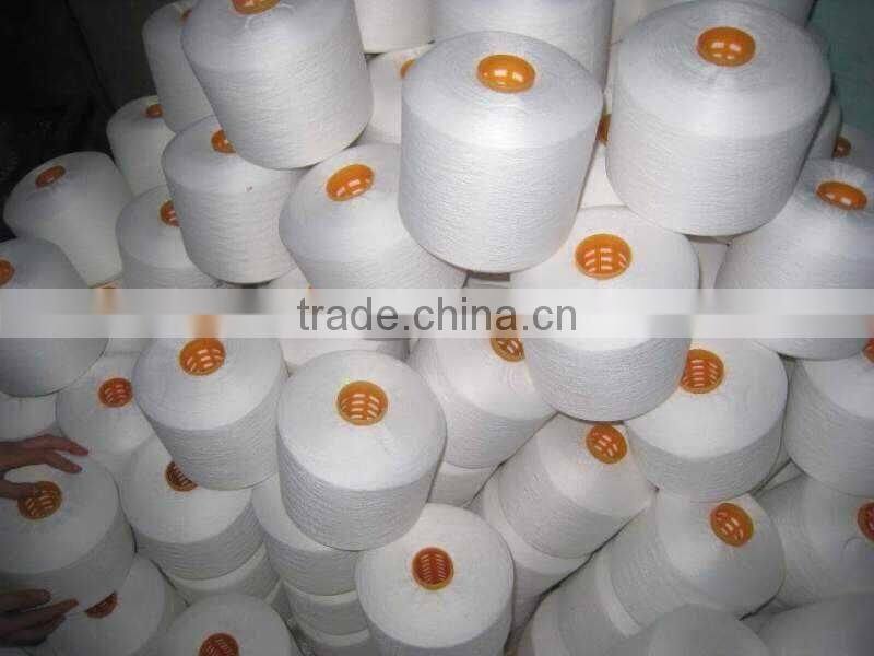 Raw white 40/2 100% spun polyester yarn for sewing thread