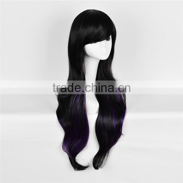 Factory Direct Sale Synthetic Wig Cosplay Very Long Black Hair Wig