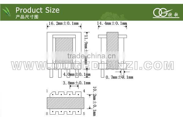 EE16 vertial led transformer smd bobbin pin 4+4,24V 12V 5V dry type transformer price