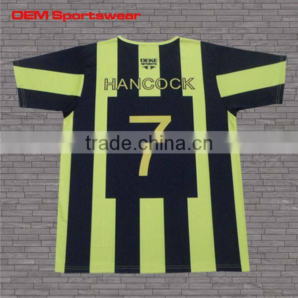 White and yellow striped soccer jerseys for youth