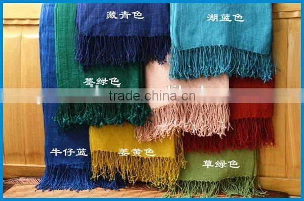 Men and women's fashion linen scarf factory china