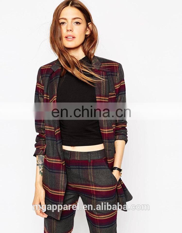 2016 New Design Skinny Relaxed Fit Woven Women Jacket Blazer