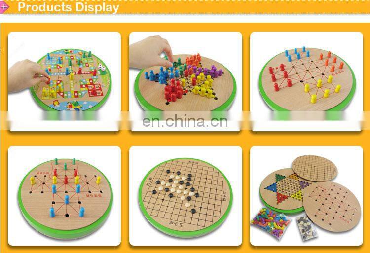 5 in 1 wooden MDF chess game set for kids