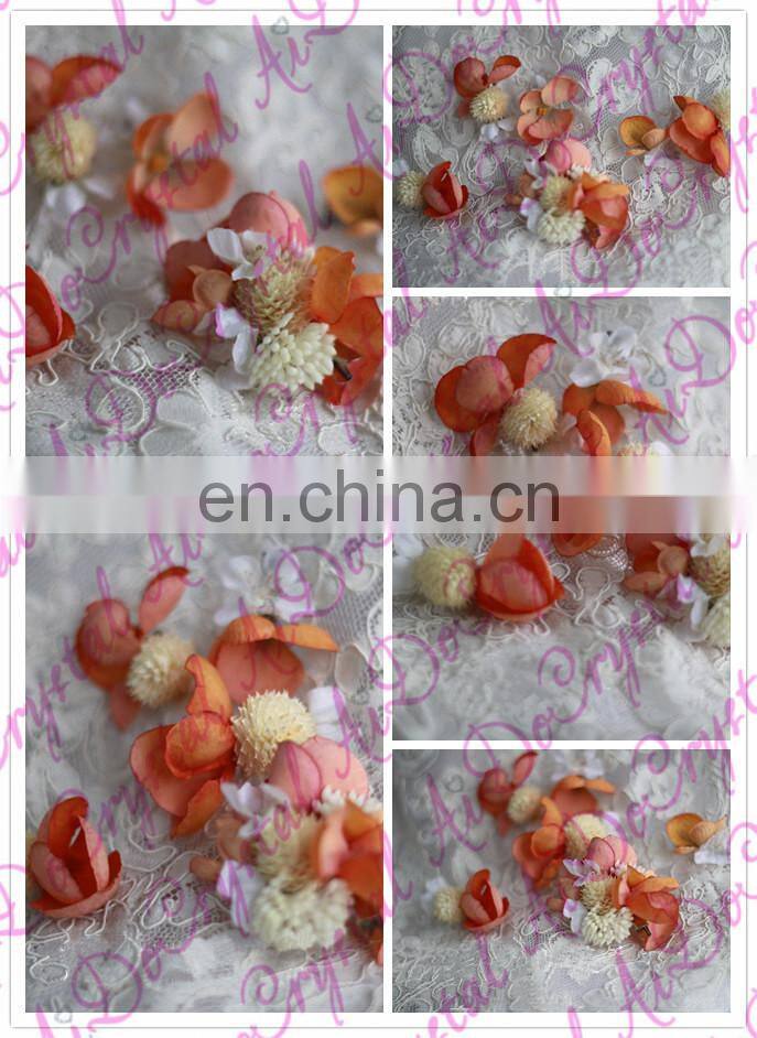 Aidocrystal beautiful light pink flower rose hair clips wholesale hair accessories