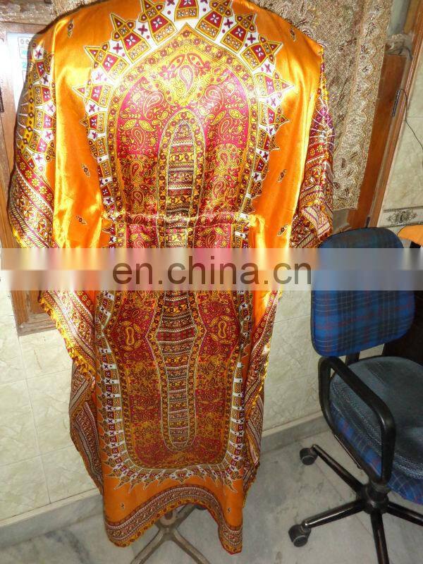 Printed Satin kaftan