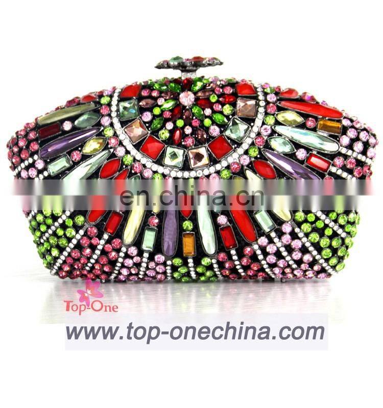 Newest colorful Crystal Evening Clutch Bag