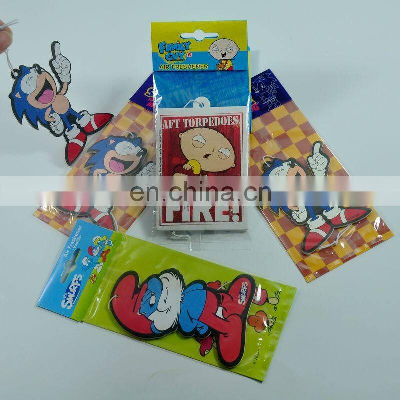 OEM factory price cartoon shape car air freshner , paper card air freshner