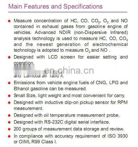 NHA - 406/506 exhaust gas analyzer automotive exhaust gas analyzer