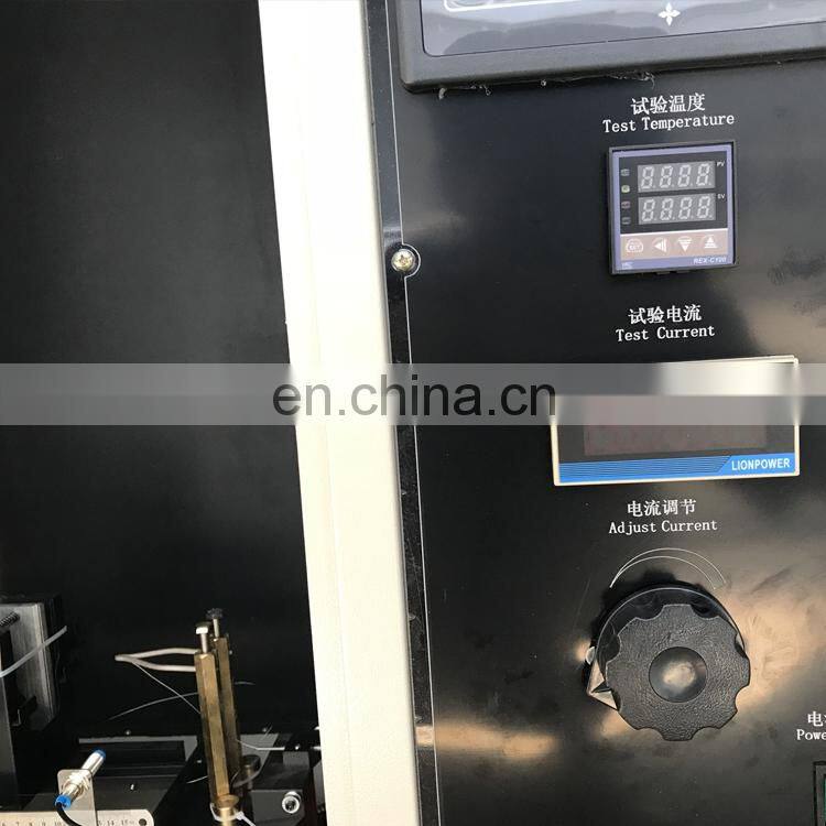 Electrical test of glow wire apparatus