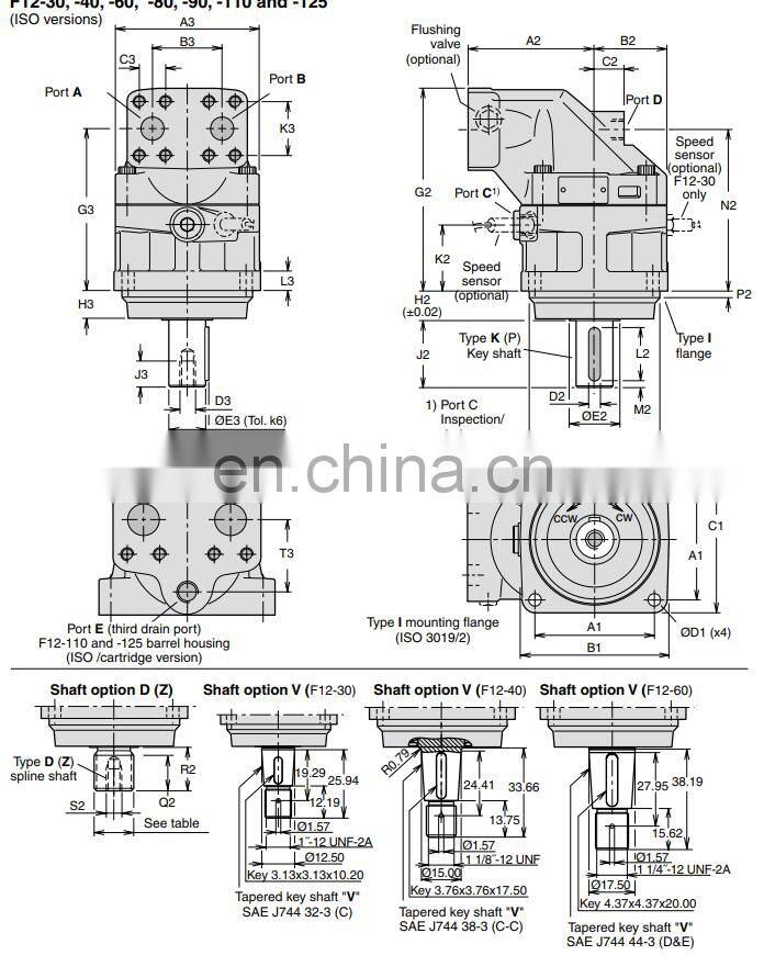 Parker high pressure F12 series hydraulic piston pumps F12-030-RF-IV-K-000-000-0 F12-040-RF-IV-K-000-000-0
