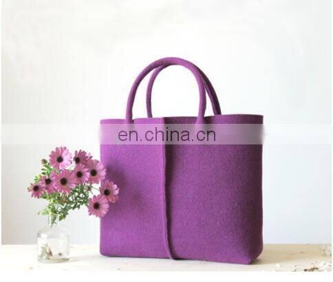 Wool handbag style felt tote bag for women