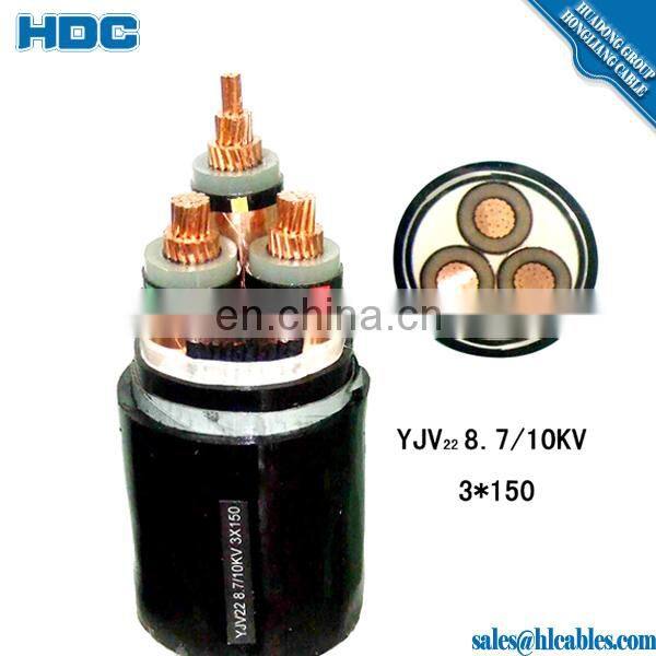 Flame retardant Cable Class C Type ZRC-YJV-6/10kV 3x185mm2 Power Cable 6.3kV For Motor IDF
