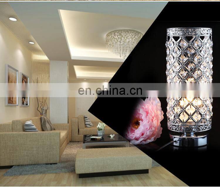 New metal bedroom bedside lamp eye protection living room hotel creative foreign trade LED gold crystal table lamp