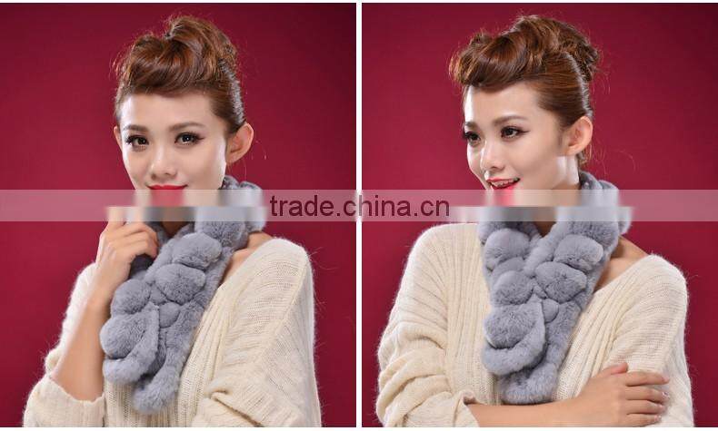 rabbit fur long scarf