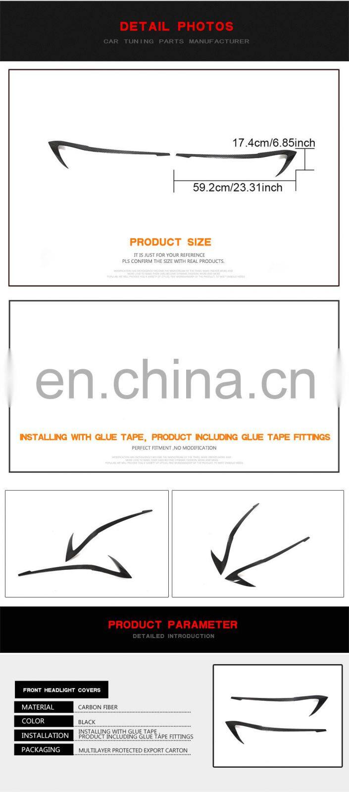 Auto Parts Real Dry Carbon Light Arches for BMW 3 series G20 G28 2020