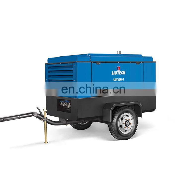 Hot Sale Lubricated Diesel Engine Portable Mobile Rotary Screw Air Compressor Concrete Breaker
