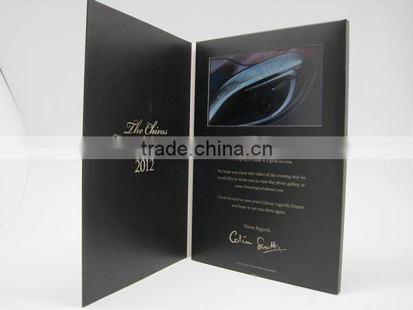 Hardcover video business card with OEM tft screen lcd video brochure