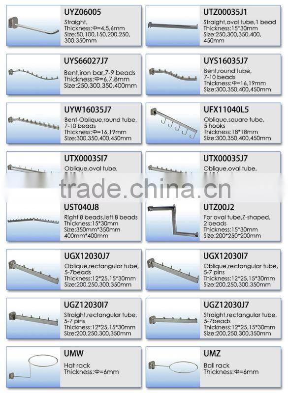 Metal chrome display hook for oval tube