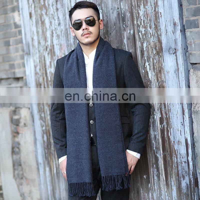 60*190cm Custom branded scarf men's autumn and winter style Korean solid color cashmere scarf wild long warm dual-use shawl