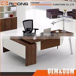 Modern brushing 304 SS frame yellow wooden executive office computer table cpmputer laptop desk
