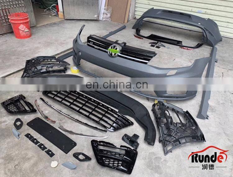 Runde ABS Material R Style Body kit Front Rear Bumper Side Skirt Grille For 12-17 Volkswagen Golf 7 And Golf 7.5 body kit