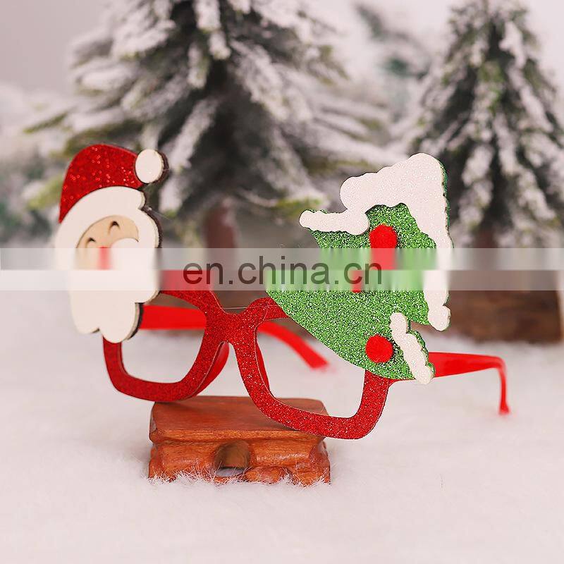 Santa Claus Xmas Tree Elk Glasses Frame Christmas Xmas Cute Cartoon Glasses Frame Christmas gifts for kids