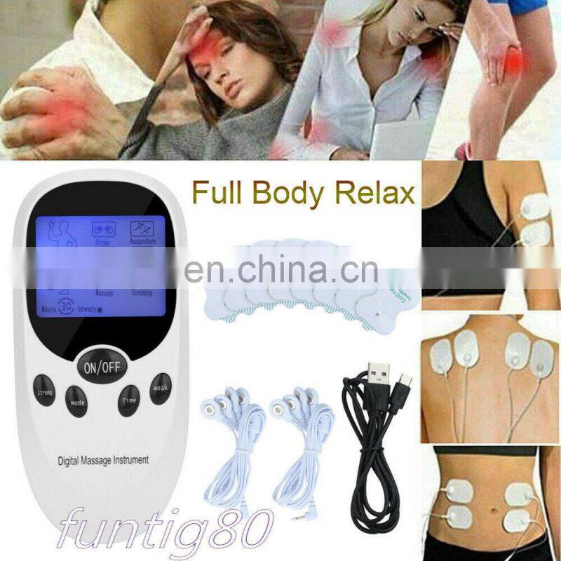 Electric Tens Unit Machine Pulse Massager Full Body Muscle Stimulator Therapy