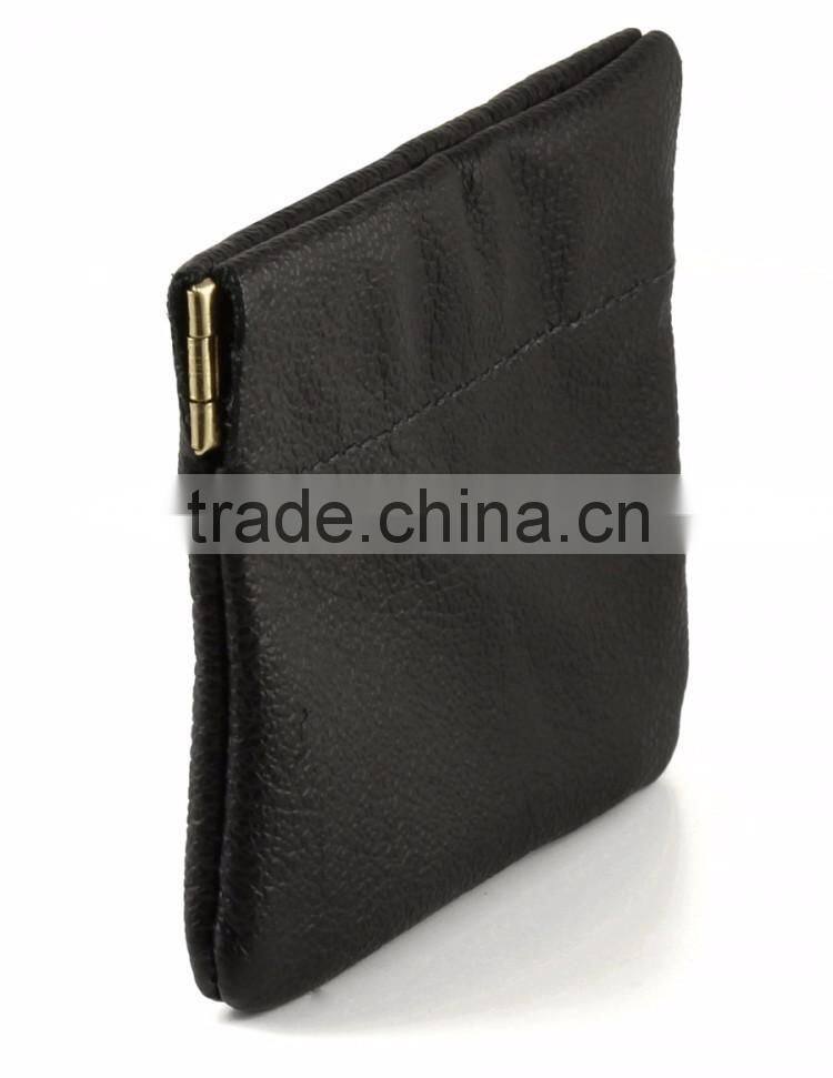 Top quality leather coin purse slim genuine leather coin purse for men