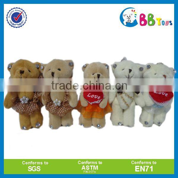 Customized plush keychain with logo wholesale promotion toy plush teddy bear keychain