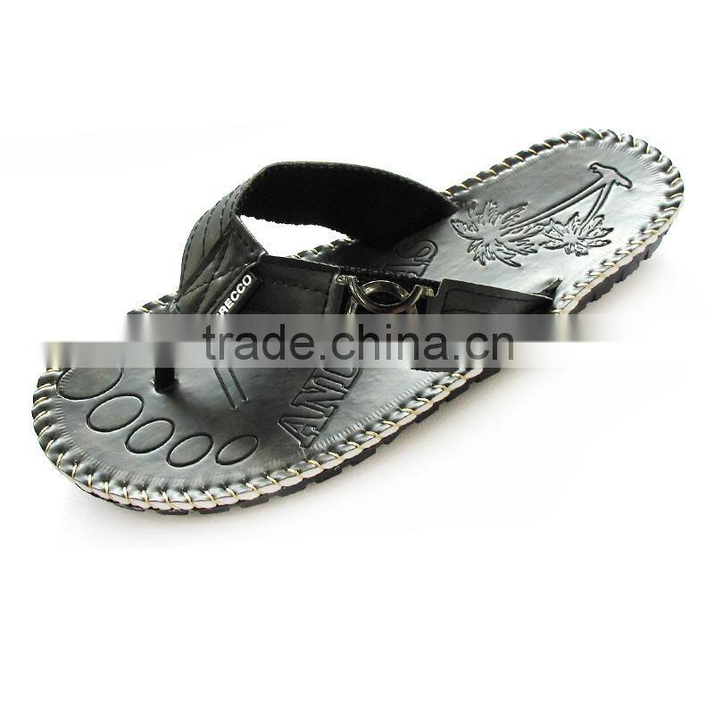 2015 man pu flip flop with pvc air blow slipper soles