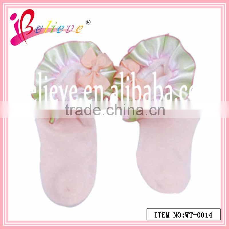 Wholesale fancy baby socks,nice ribbon bow cute socks for babies (WT-0011)
