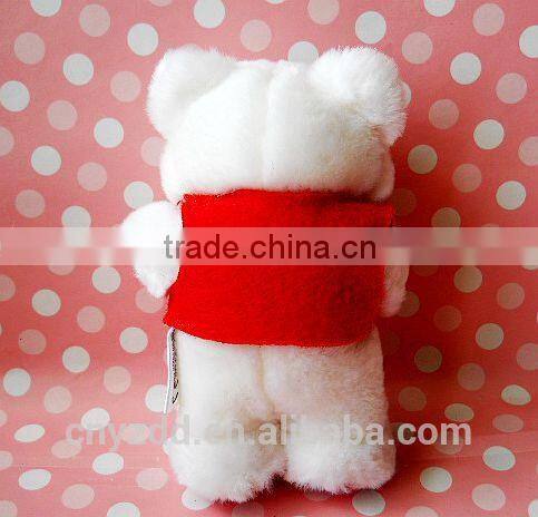 Plush Toy Bear Wearing Red Vest/Soft Gift Toy Bear with Clothes/Stuffed Toy Bear in Red Vest