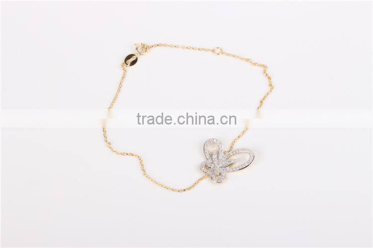 New design butterfly bracelet gril's silver sterling bracelet fashion jewelry