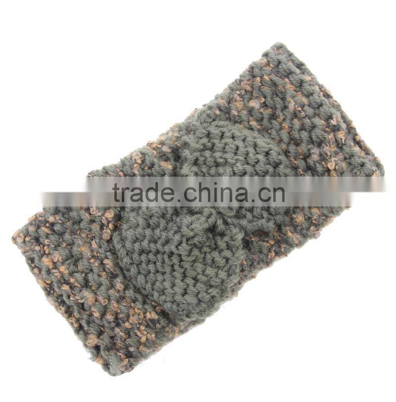 2015 Newest Fashion Women's Warm Soft Acrylic Knitting Flower Bow Knot Headband