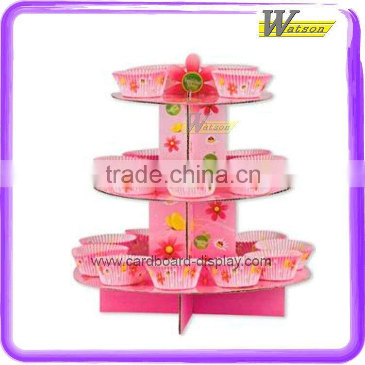 Corrugated Paper Cupcake Display Rack with Delicate Design Applicable to ARIEL Cupcakes or Other Brands